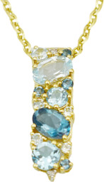 Złota Zawieszka London Blue Topaz pr 585