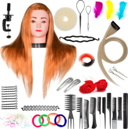 Zestaw główka treningowa Aneta 55 Brass, włos syntetyczny