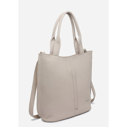 Pojemna Elegancka Torebka Damska Beżowa Shopper LUIGISANTO