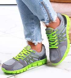 Szaro zielone lekkie buty sportowe szare
