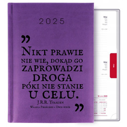 KALENDARFIOLETOWY A5 2025 PREZENT CYTATY J.R.R. TOLKIEN WP