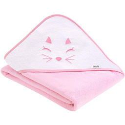 UVIE Okrycie kąpielowe termofrota 100x100 różowy Kotek