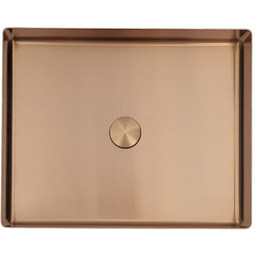 Umywalka prostokątna stalowa nablatowa 50x40 miedziana PVD