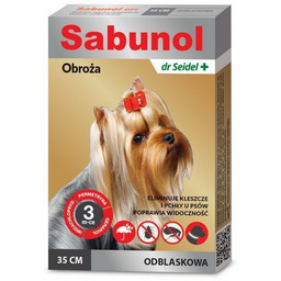 Obroża Przeciw Pchłom Dla Yorka Odblaskowa 35Cm Sabunol