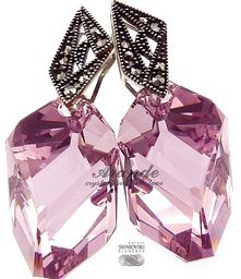 Kryształy Unikat Kolczyki Amethyst Arte Srebro