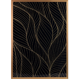 Eurofirany Obraz Lotos 4 53x73 czarny złoty liście