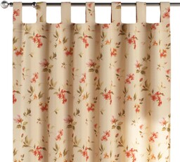 Zasłona na szelkach 1 szt., kwiatki na kremowym