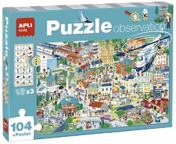 Apli kids, puzzle, Miasto, obserwacyjne, 104 el.