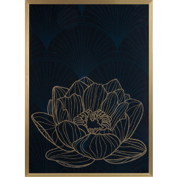 Eurofirany Obraz Lotos 8 53x73 czarny złoty kwiaty