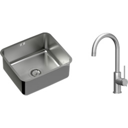 Zestaw zlewozmywak kuchenny podwieszany NICOLAS stalowy z syfonem