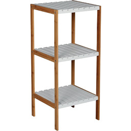 MSV Bambusowy regał łazienkowy z 3 półkami, regał