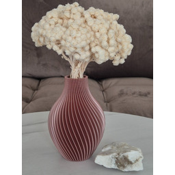 Pakamera Wazon dekoracyjny ryflowany ozdobny 3d brudny róż