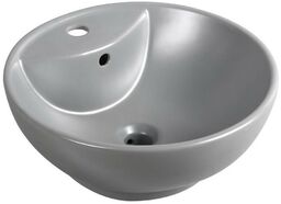 Szara okrągła umywalka nablatowa 46 cm KR-191 GR