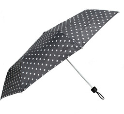 Czarny duży parasol w białe grochy Semi Line