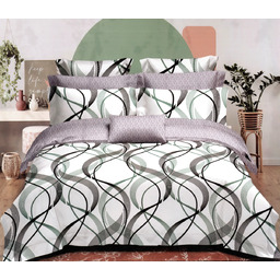 Pościel flanelowa biała we wzór z czarnych