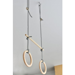 Akro kółka gimnastyczne i trapez z litego drewna