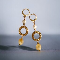 Pakamera Cytryn & PERŁY - kolczyki długie