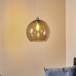 SOLLUX LIGHTING Żyrandol Colour, klosz szklany grafitowy