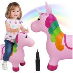 Skoczek Gumowy do Skakania Jednorożec Różowy Pompka