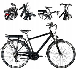 Rower Elektryczny Męski Trekkingowy 28 250W Shimano Amortyzacja