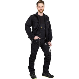 SPODNIE OCHRONNE OGRODNICZKI REIS FORECO-B; CZARNO-JASNOSZARY