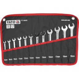 Yato ZESTAW KLUCZY PŁASKO-OCZKOWYCH Z GRZECHOTKĄ 12SZT.