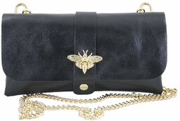 Torebka kopertówka metalizowana - Czarna