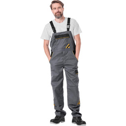 SPODNIE OCHRONNE OGRODNICZKI REIS PRO-B; STALOWO-CZARNO-POMARAŃCZOWY