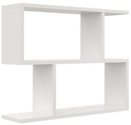 Geometryczna półka wisząca, regał, MIRA, 70x18x55 cm, biały,