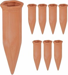 Relaxdays Zestaw 8 stożków glinianych, butelki PET o