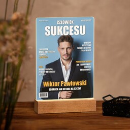 Lampka ramka L z wydrukiem Człowiek Sukcesu