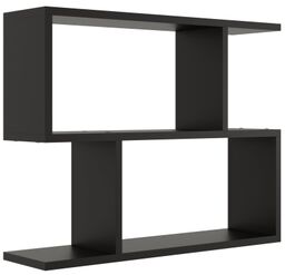 Geometryczna półka wisząca, regał, MIRA, 70x18x55 cm, czarny,