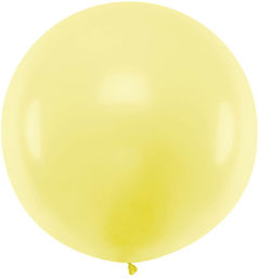 Balon olbrzym 1 m średnicy - pastelowy żółty.