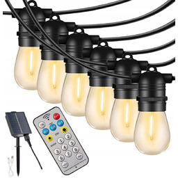 Girlanda Solarna Zewnętrzna Ogrodowa 20m 20X Żarówka Led