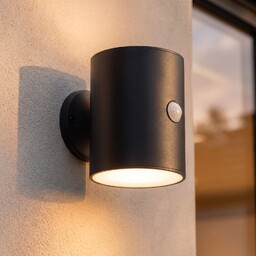 Zewnętrzna Lampa Lindby, Amren, czarny, tworzywo sztuczne, nowoczesny