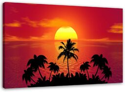 Obraz, Zachód słońca i palmy 60x40