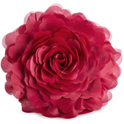 Poszewka bordowa z trójwymiarowym szyfonowym kwiatem JA197-01