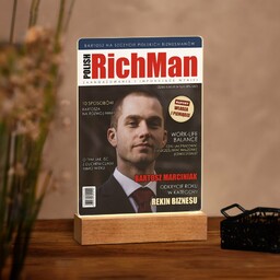 Lampka ramka L z wydrukiem Polish Rich Man