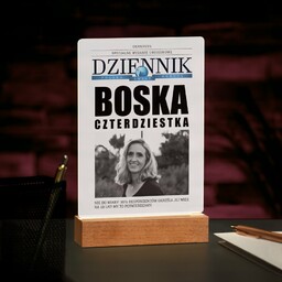 Lampka ramka L z wydrukiem Dziennik na szkle