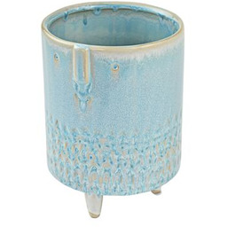 Osłonka ceramiczna na nóżkach twarz niebieska 15 x