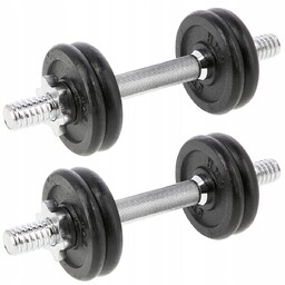 Hantle Żeliwne 2x7g Sztangielki Regulowane Zestaw 14kg Czarne