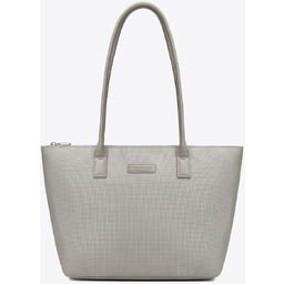 Torebka damska shopper na ramię z zamkiem szara