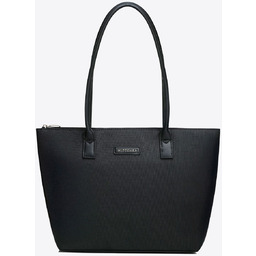 Torebka damska shopper na ramię z zamkiem czarna