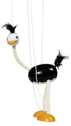 Drewniana marionetka struś, goki