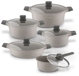 STARKE PRO Zestaw garnków Stoneware Marble 10 elementów