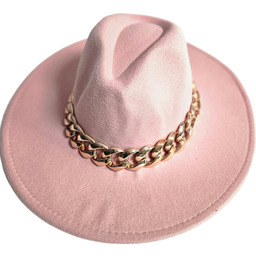 Elegancki damski kapelusz z łańcuchem stylowy Panama