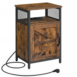 Szafka Nocna Loft Industrialna z Zasilaniem Sieciowym