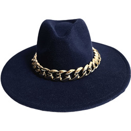 Elegancki damski kapelusz z łańcuchem stylowy Panama