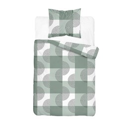 Detexpol Pościel flanelowa 140x200 biała beżowa w kratę
