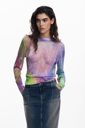 Cienki sweter w akwarele